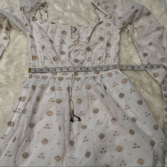 Joie mianda white and gold peasant mini dress - Picture 4 of 12